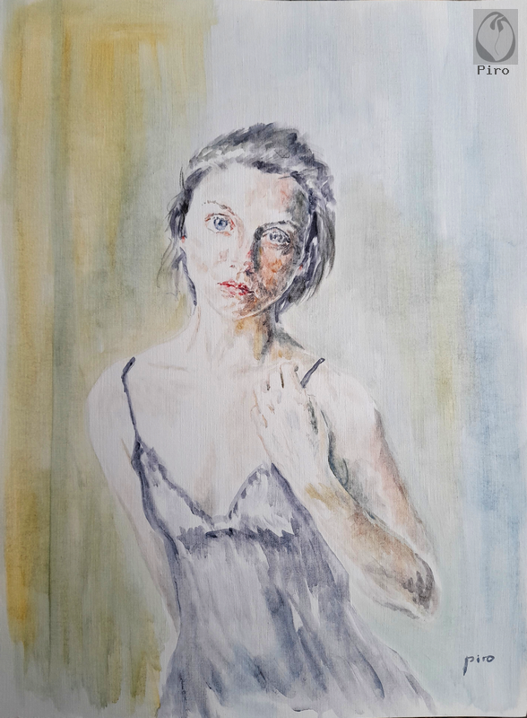 oil on paper - olio su carta di Piro